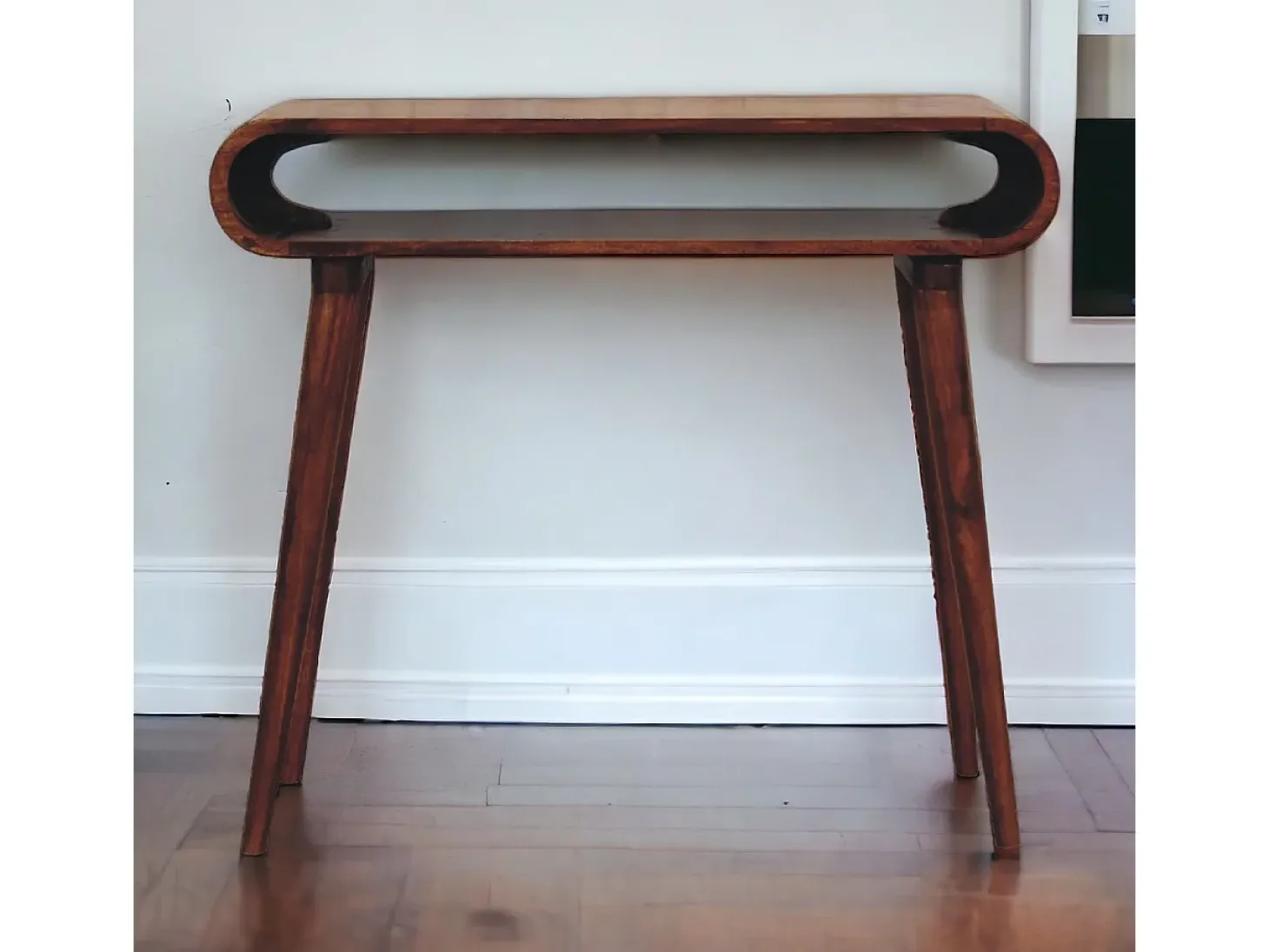 Consola Amaya estilo nórdico Artisan Furniture, 1 estante abierto, marrón oscuro