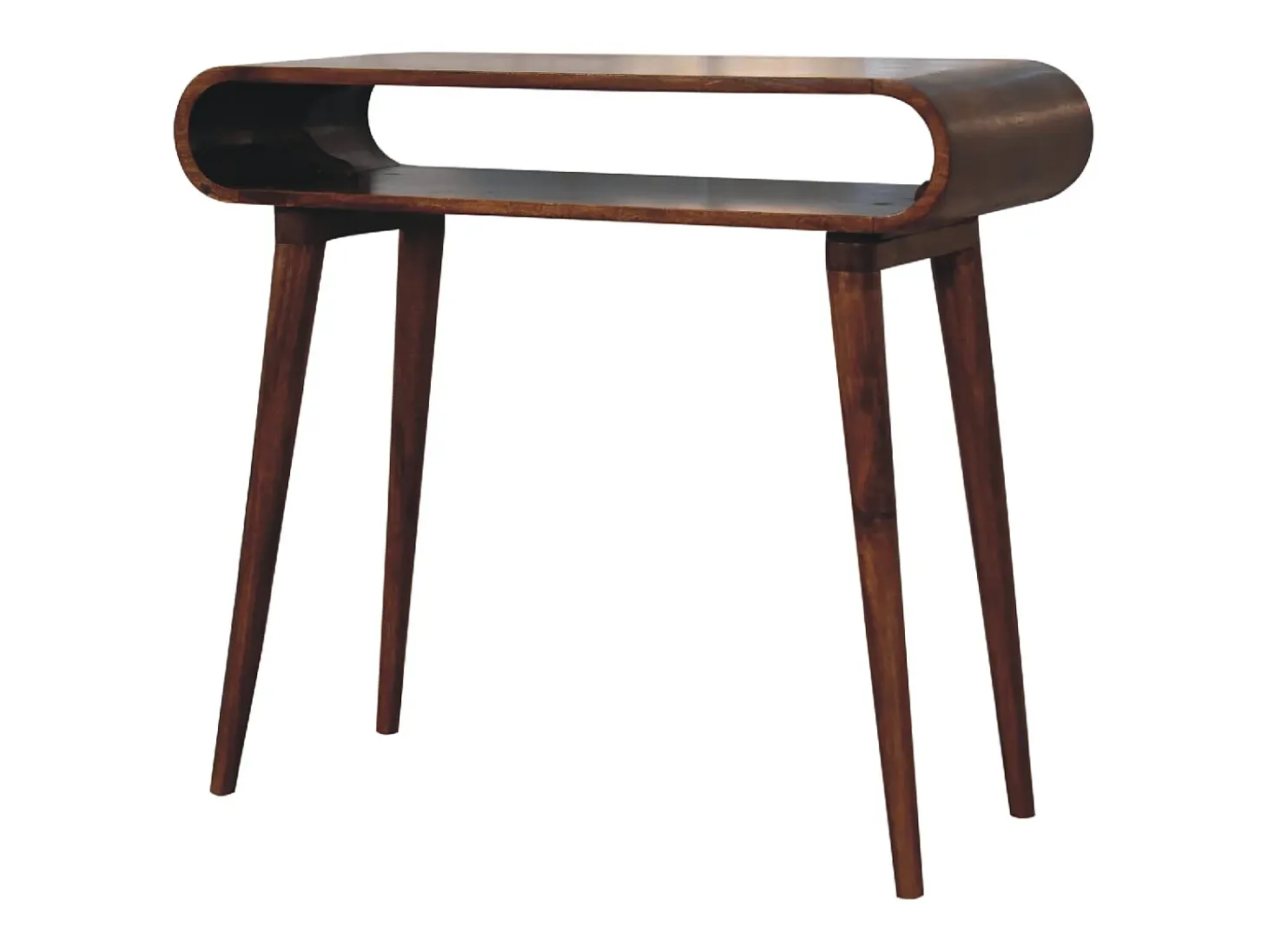Consola Amaya estilo nórdico Artisan Furniture, 1 estante abierto, marrón oscuro
