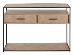 Consola Billy en zigzag de madera clara 2 cajones L 120 cm