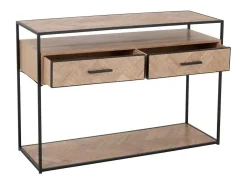 Consola Billy en zigzag de madera clara 2 cajones L 120 cm