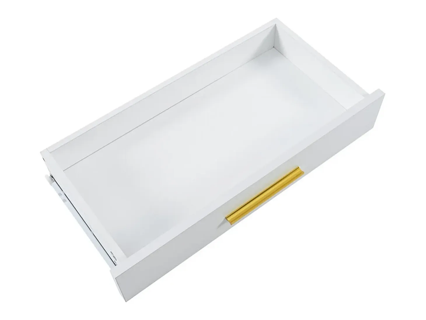 Consola con 2 cajones - estilo moderno - Blanco y Dorado