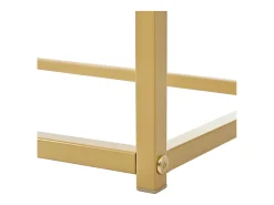 Consola con 2 cajones - Patas de metal dorado - Blanco 110x32x85 cm