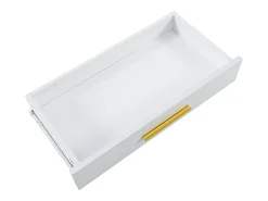 Consola con 2 cajones - Patas de metal dorado - Blanco 110x32x85 cm