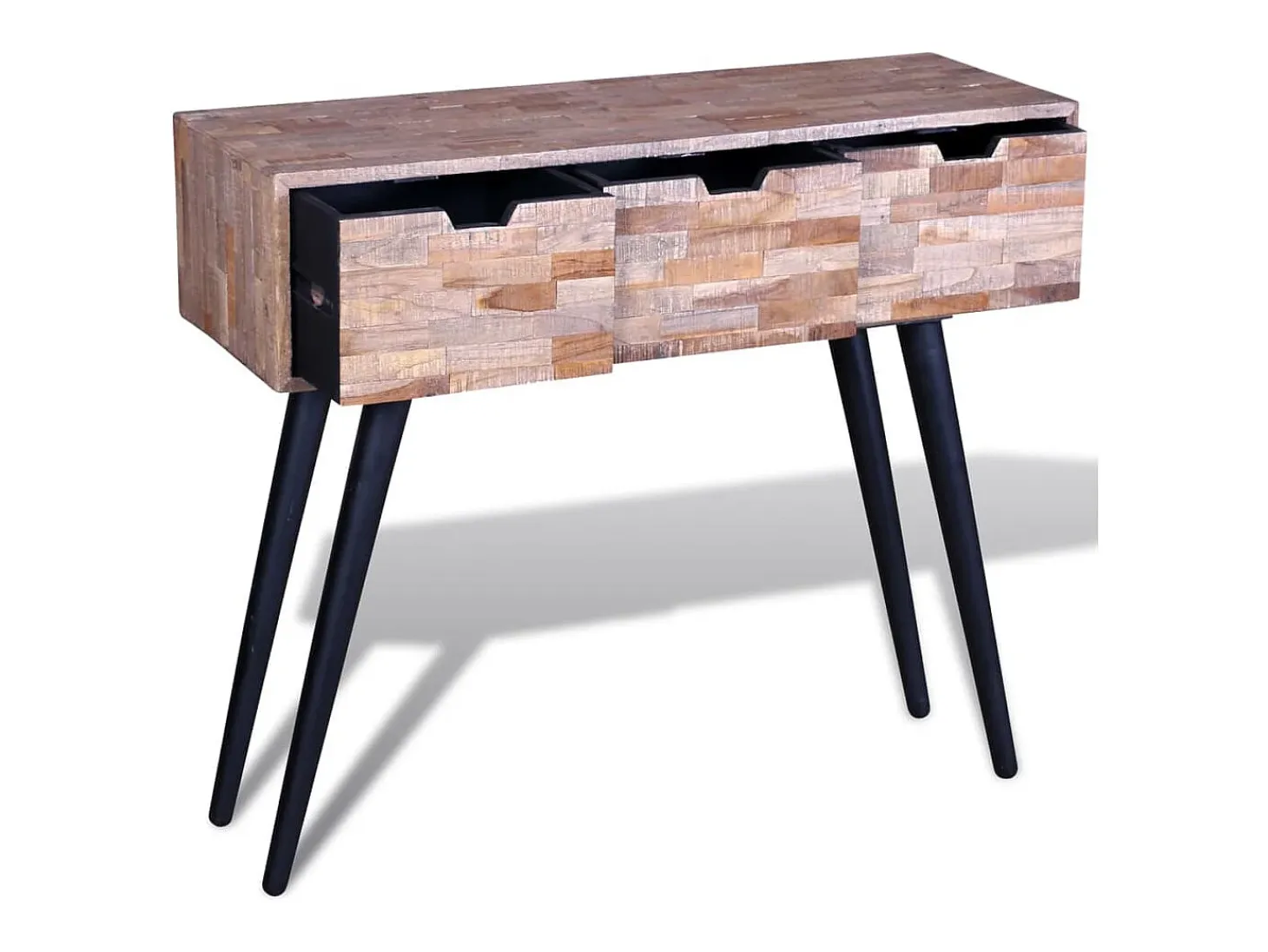 Consola con 3 cajones Madera de teca reciclada