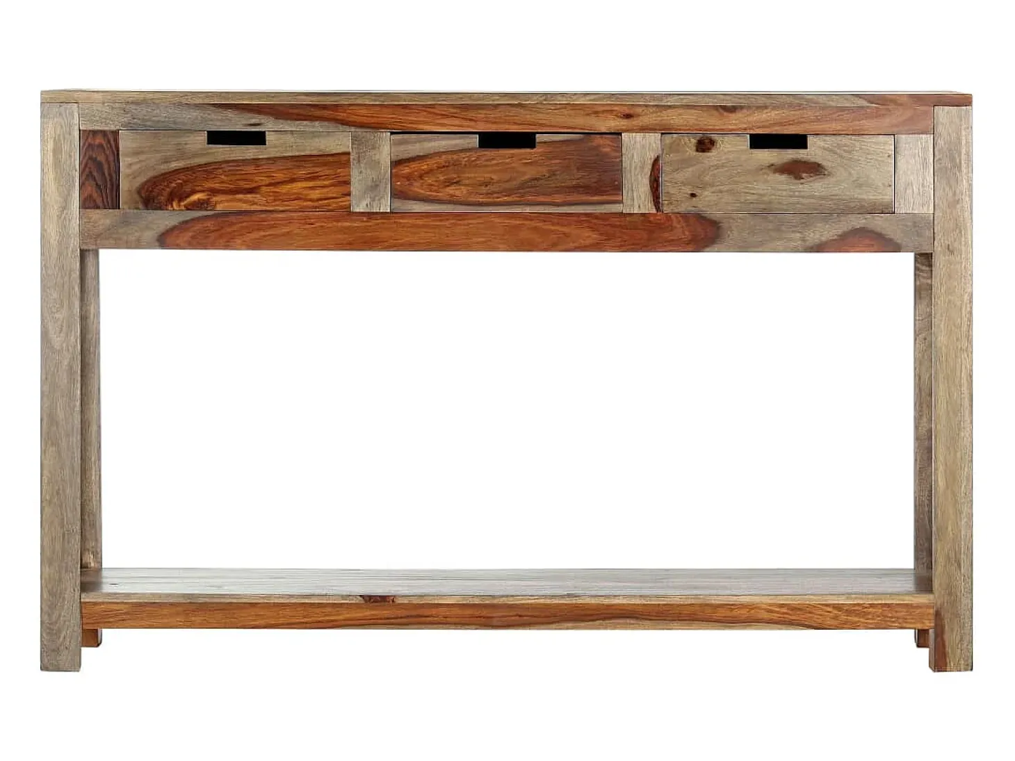 Consola con 3 cajones 120x30x75 cm Madera maciza