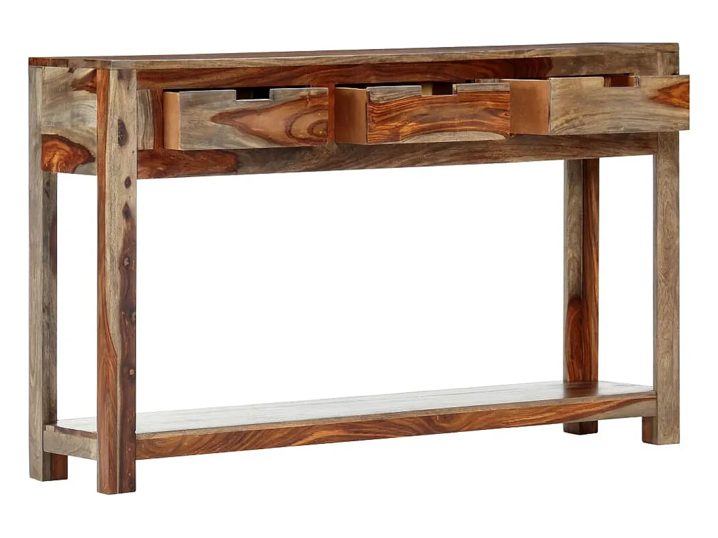 Consola con 3 cajones 120x30x75 cm Madera maciza
