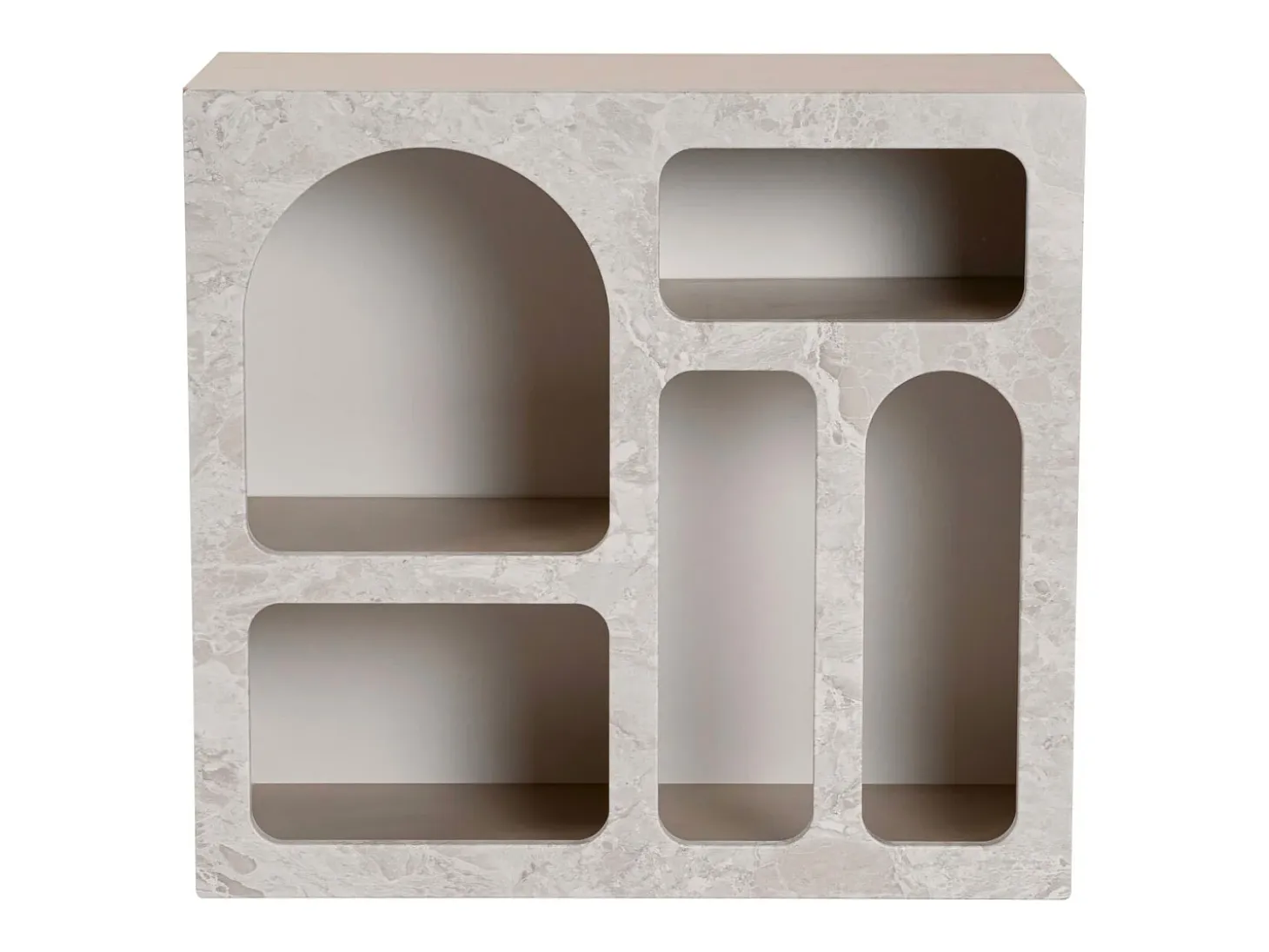 Consola con 5 compartimentos - Efecto mármol gris - LUELA