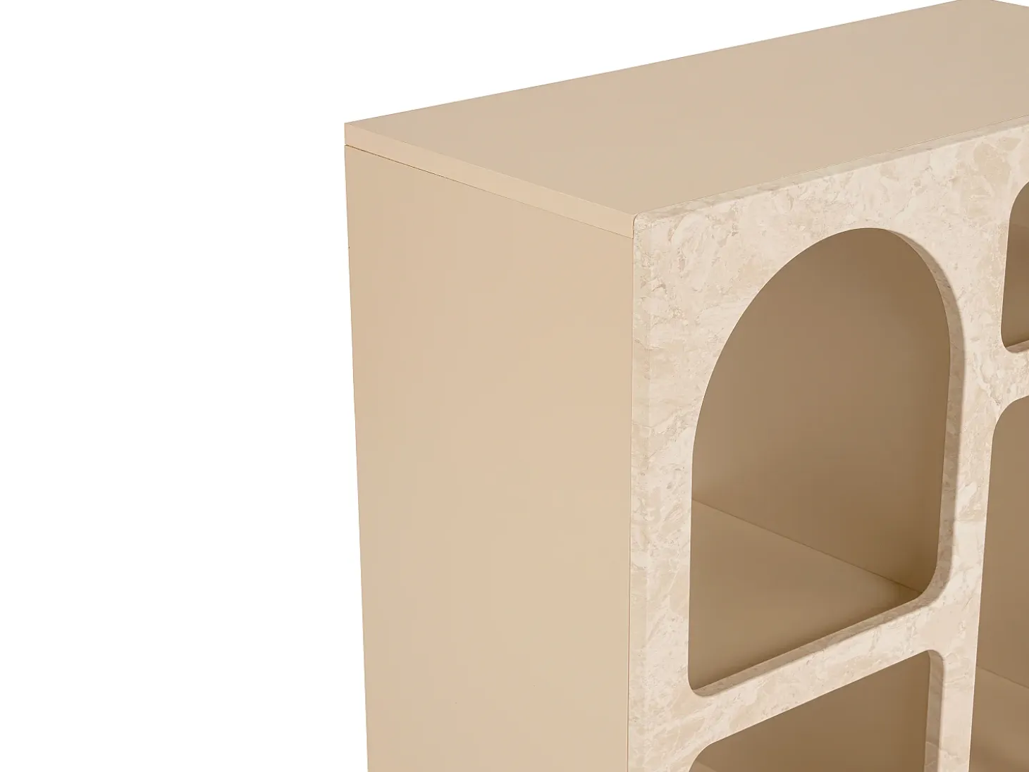 Consola con 5 huecos - Efecto mármol beige - LUELA