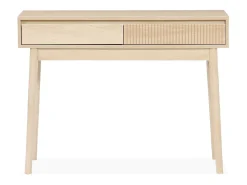 Consola con efecto madera de 2 cajones, 100cm madera