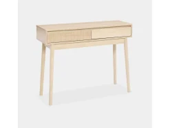 Consola con efecto madera de 2 cajones, 100cm madera