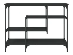 Consola con estantes negra 100x35x75 cm