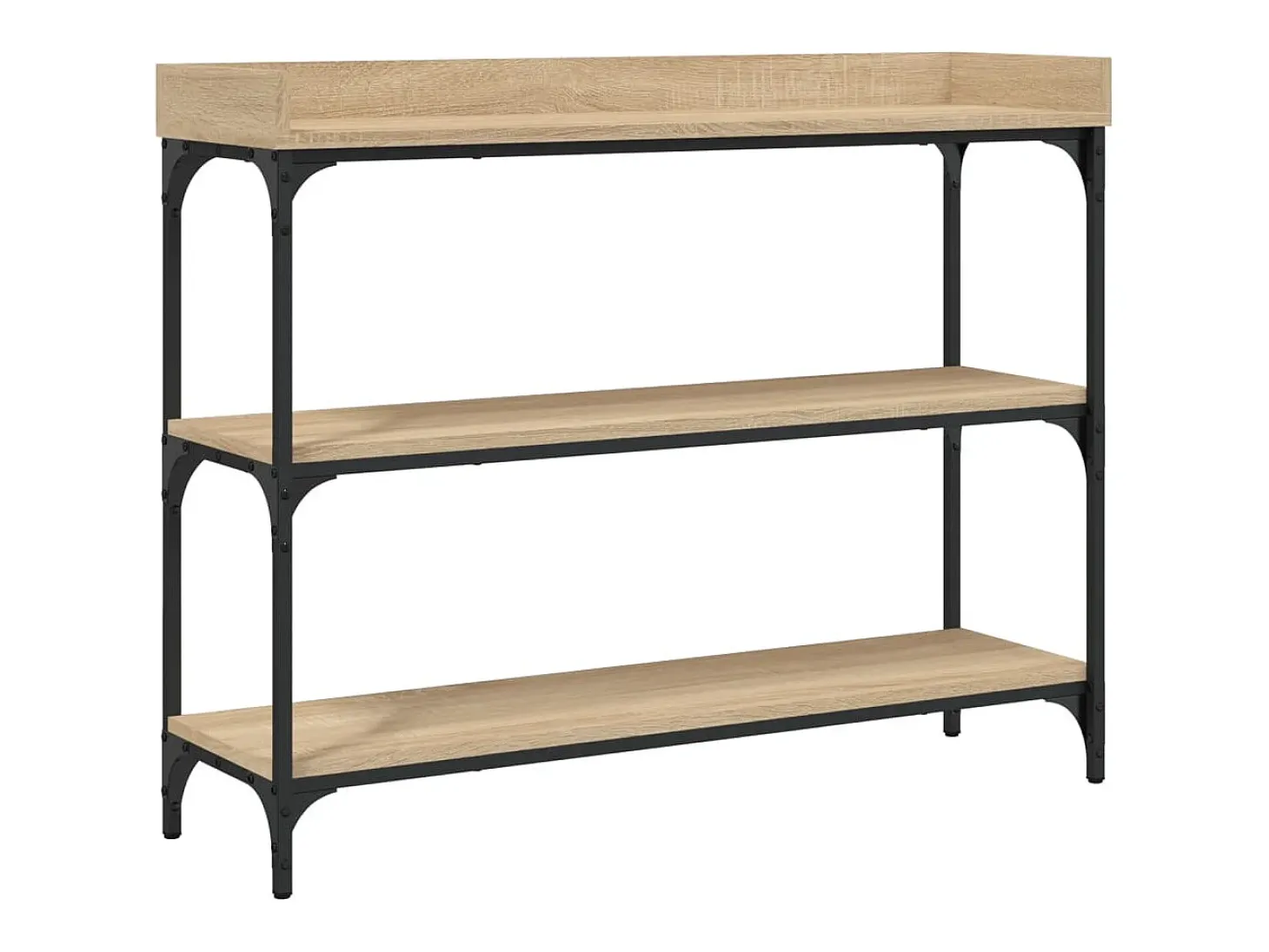 Consola con estantes roble Sonoma 100x30x80 cm