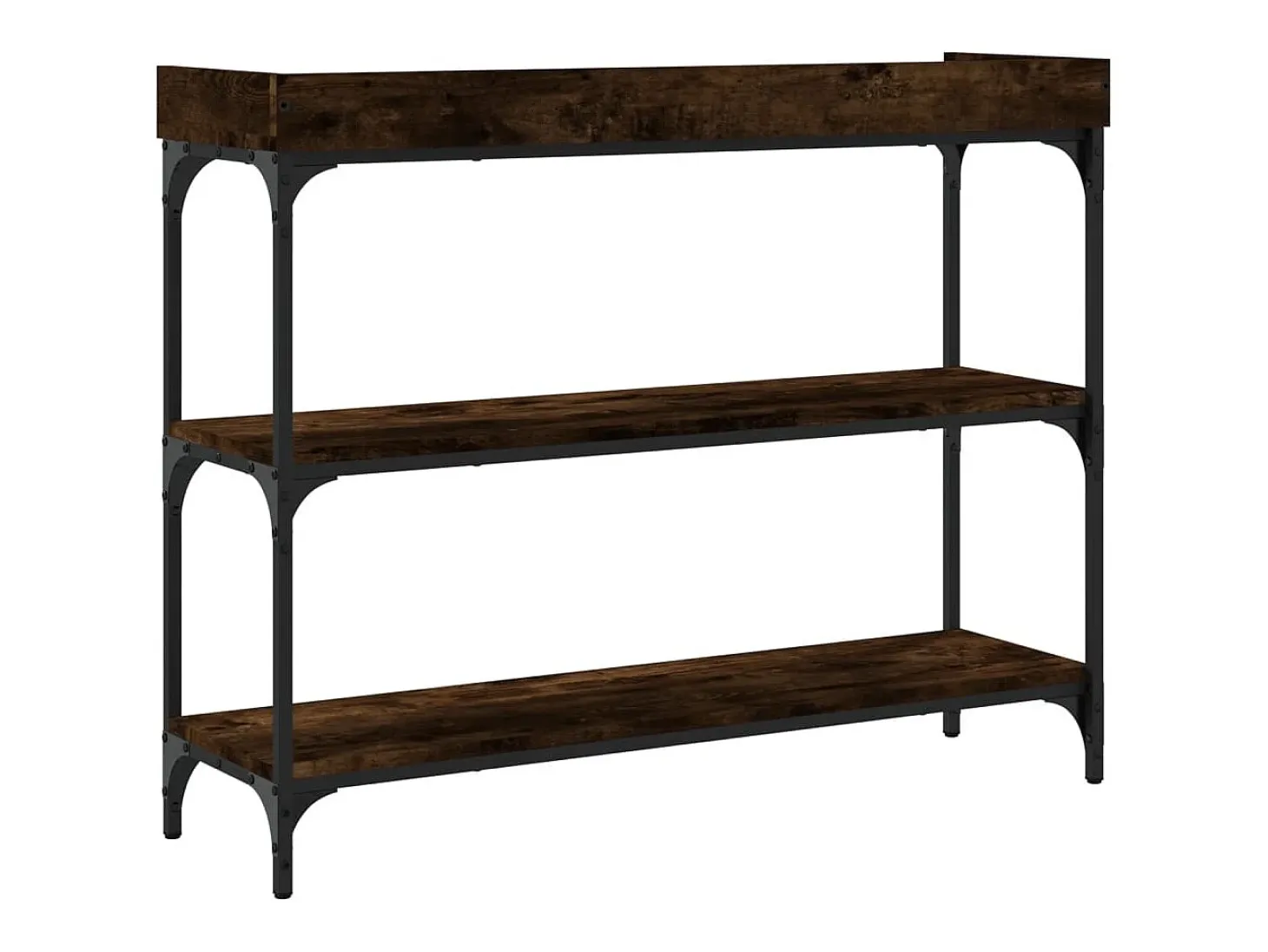 Consola con estantes roble ahumado 100x30x80 cm
