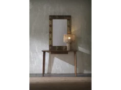 Consola con un cajón de madera maciza de acacia