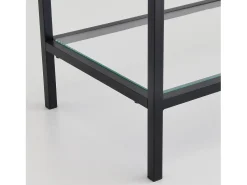 Consola D100 metal negro cristal templado