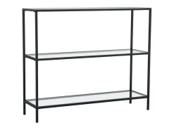 Consola D100 metal negro cristal templado