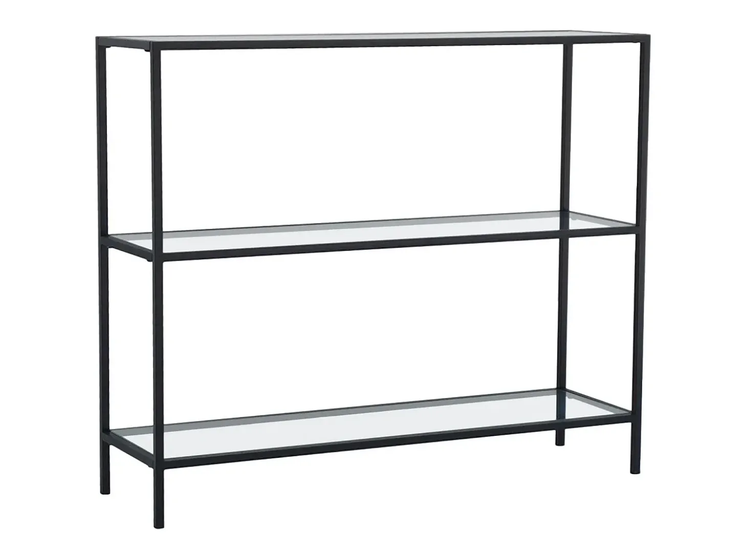 Consola D100 metal negro cristal templado
