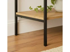 Consola de 3 cajones con 1 estante inferior, decoración de madera y metal negro, L120 cm - TESSA