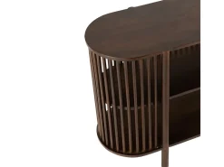Consola de 2 pisos de madera marrón de 160x38x75 cm.
