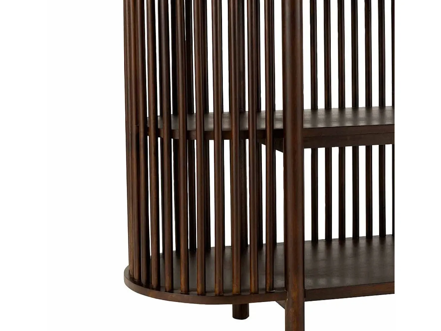Consola de 2 pisos de madera marrón de 160x38x75 cm.