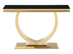 Consola de cristal templado y acero inoxidable - Oro y Negro - ROWAN de Pascal Morabito