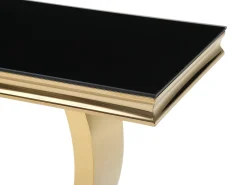Consola de cristal templado y acero inoxidable - Oro y Negro - ROWAN de Pascal Morabito