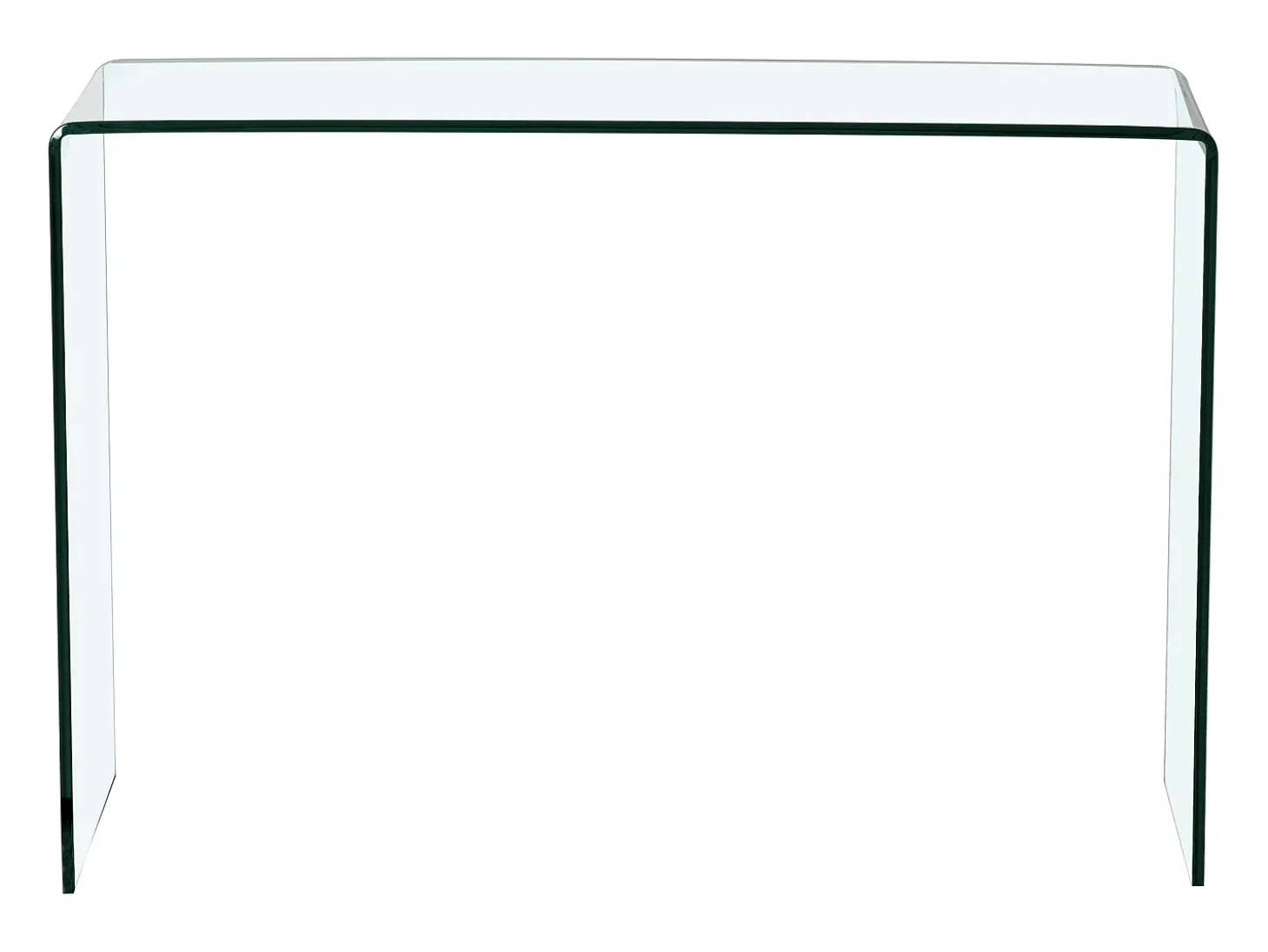 Consola de diseño de vidrio templado curvado - Transparente - ALONZO