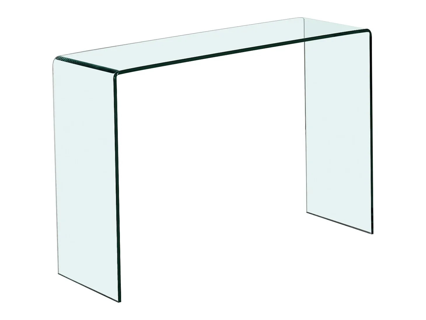 Consola de diseño de vidrio templado curvado - Transparente - ALONZO