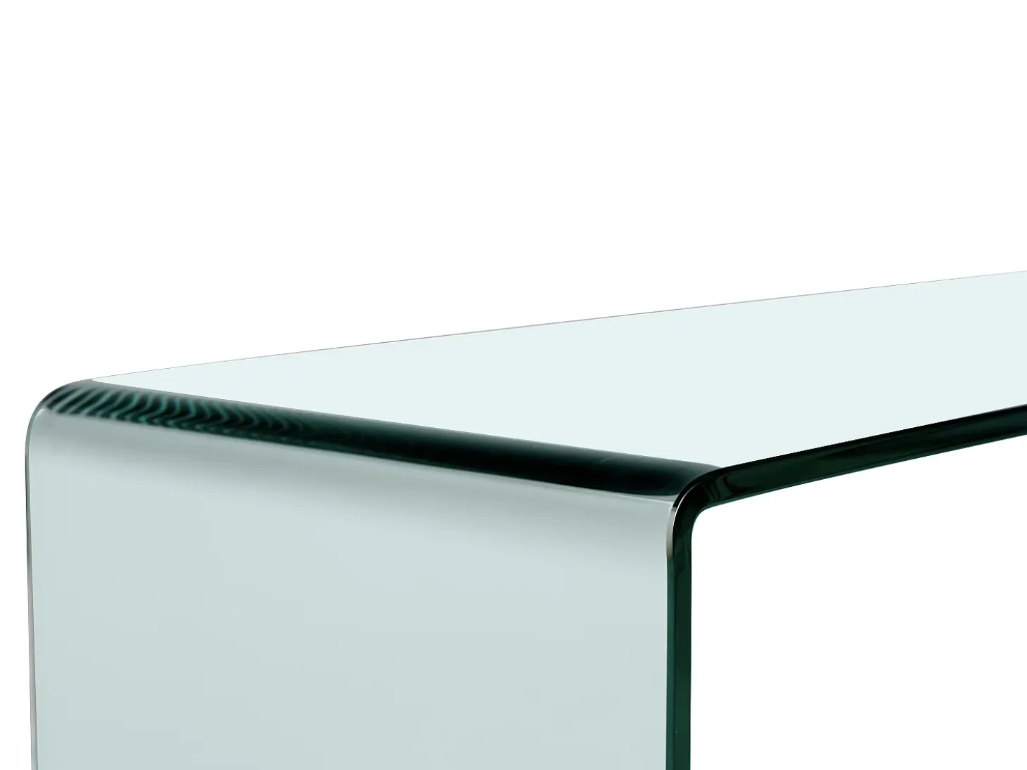 Consola de diseño de vidrio templado curvado - Transparente - ALONZO