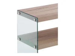Consola de entrada de vidrio y roble con estante diseño moderno Ace
