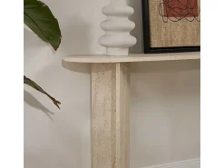 Consola de entrada diseño minimalista ovalado Sira - Beige
