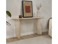 Consola de entrada diseño minimalista ovalado Sira - Beige