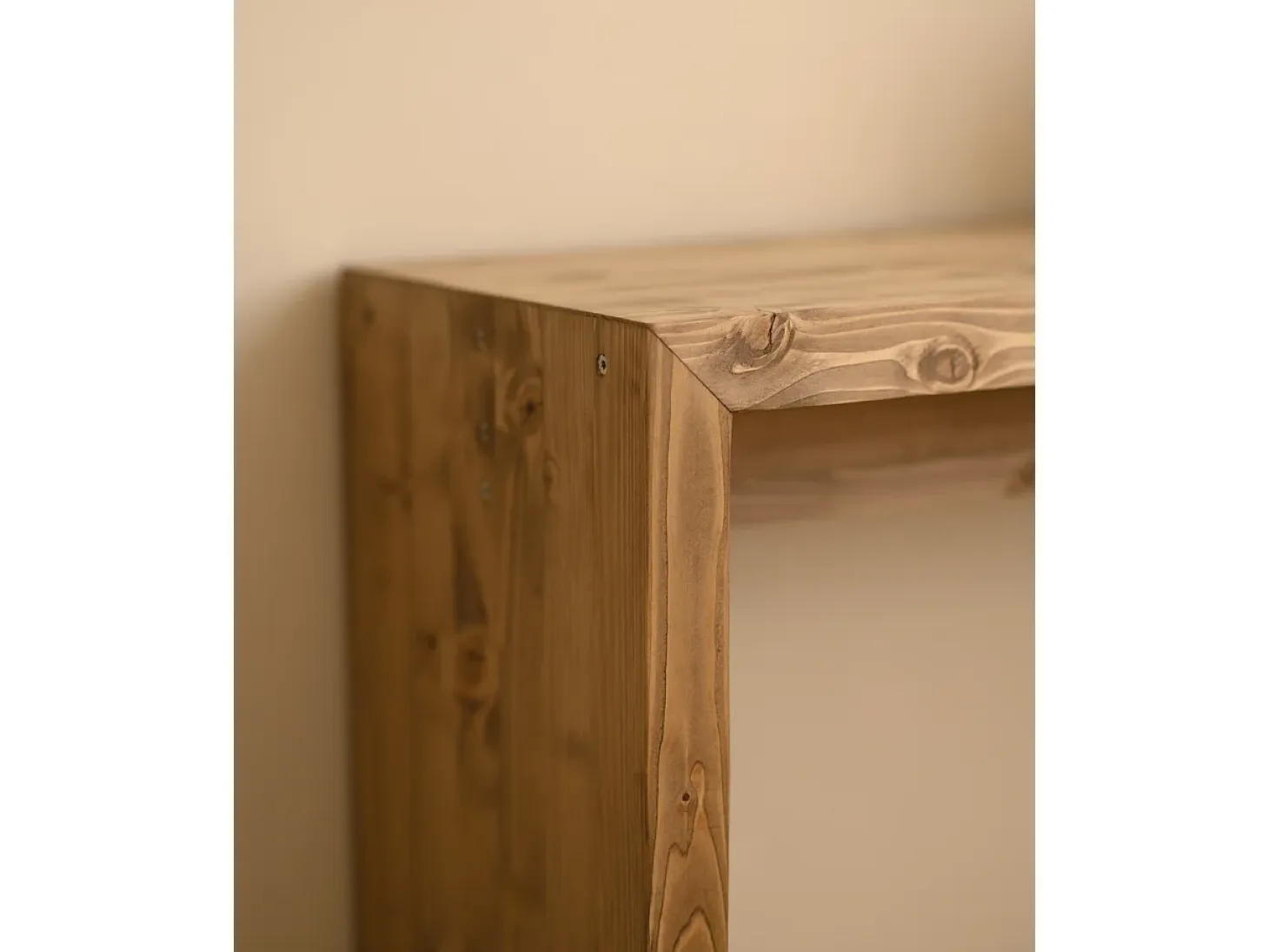 Consola de madera maciza de abeto Decowood en tono roble oscuro de 120x80cm - TELVA - DECOWOOD