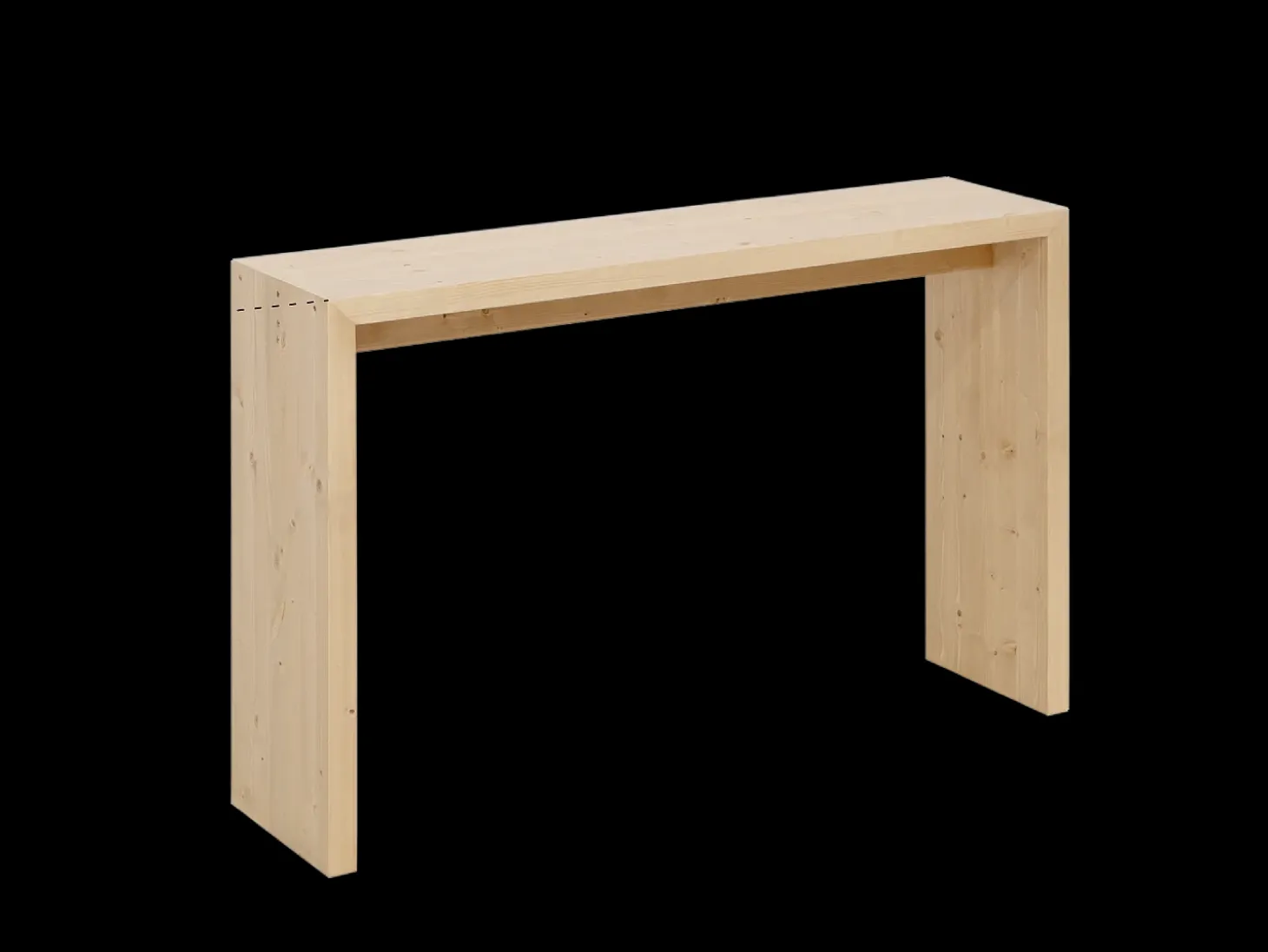 Consola de madera maciza de abeto Decowood en tono roble oscuro de 120x80cm - TELVA - DECOWOOD