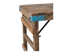 Consola de madera maciza recuperada oscura Vina L 152 cm