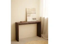 Consola de madera maciza de abeto Decowood en tono nogal de 120x80cm - TELVA - DECOWOOD
