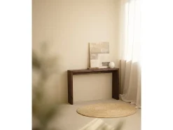 Consola de madera maciza de abeto Decowood en tono nogal de 120x80cm - TELVA - DECOWOOD