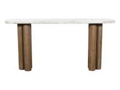 Consola de madera maciza y mármol BUREN