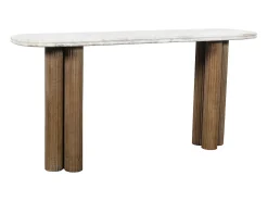Consola de madera maciza y mármol BUREN