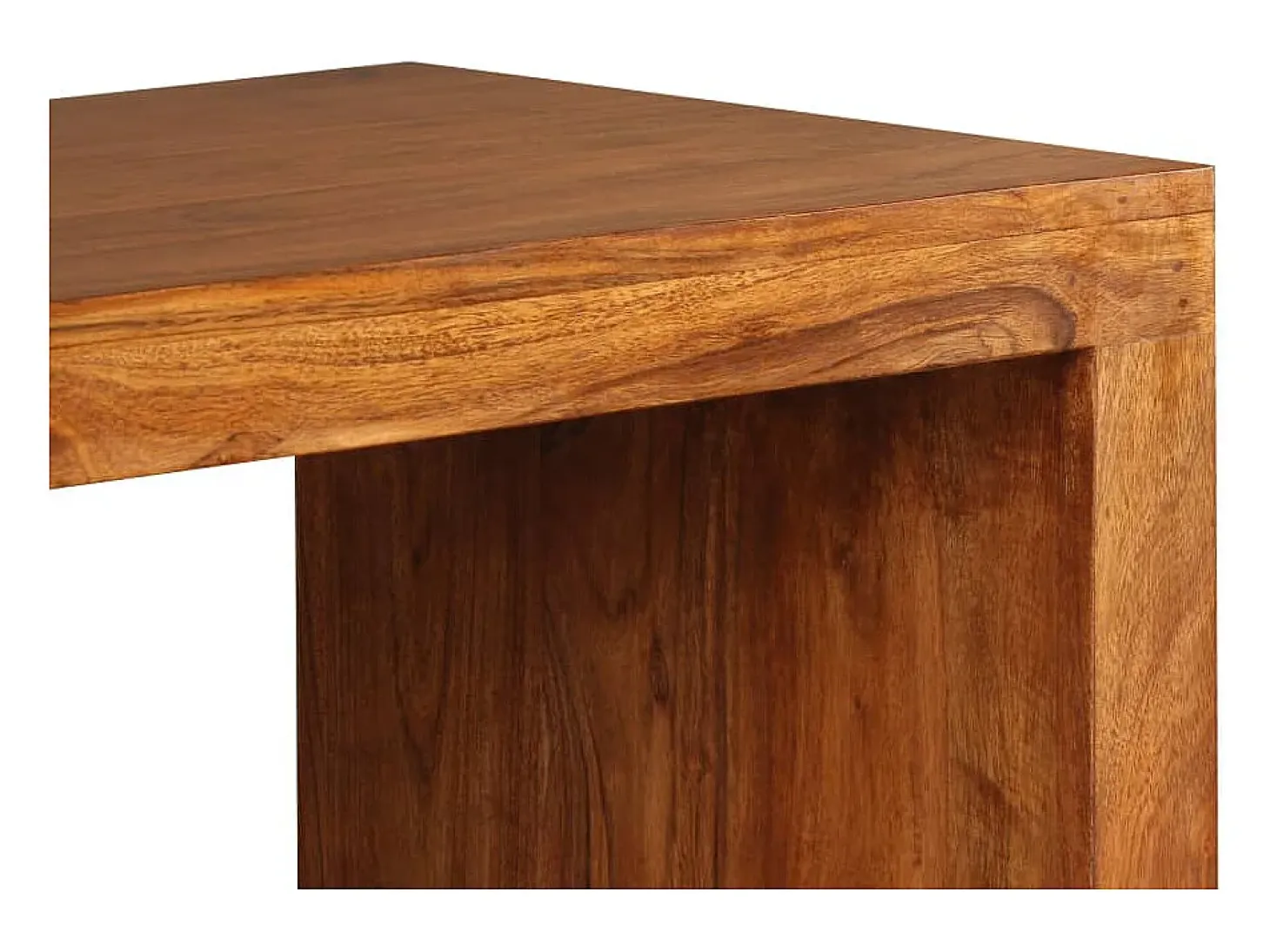 Consola de madera maciza con acabado miel 110x40x76 cm