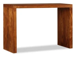 Consola de madera maciza con acabado miel 110x40x76 cm
