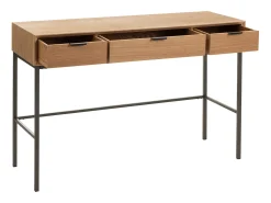 Consola de madera natural 3 cajones Amel L 120 cm