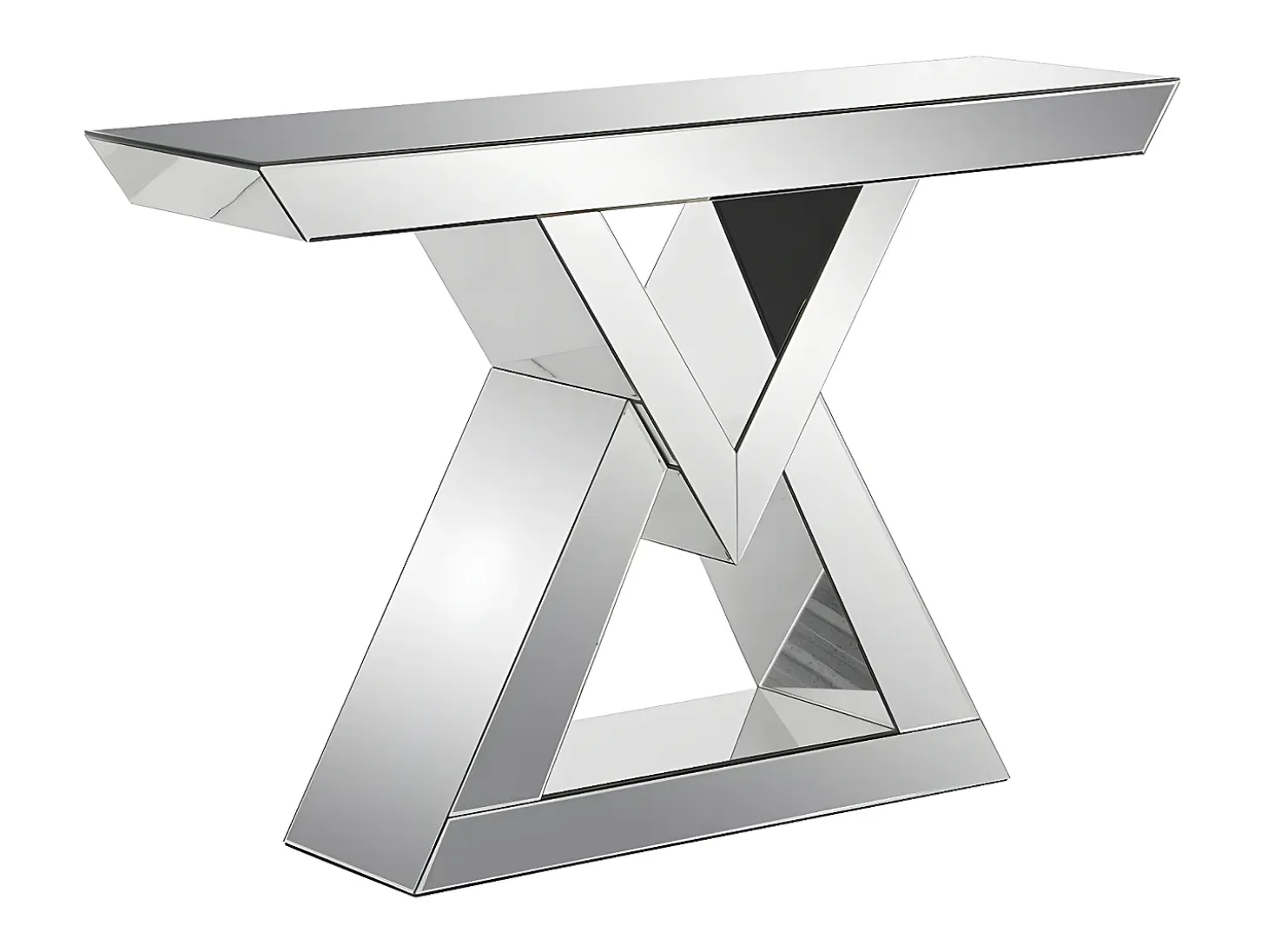 Consola de MDF y espejo - Color: plata - ISIDA