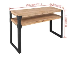 Consola de mesa Bois d'acacia massif 120 x 40 x 85 cm