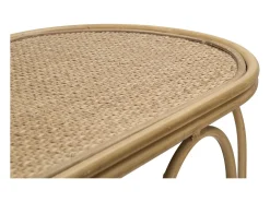 Consola de metal estilo boho chic con superficie de ratán Samui