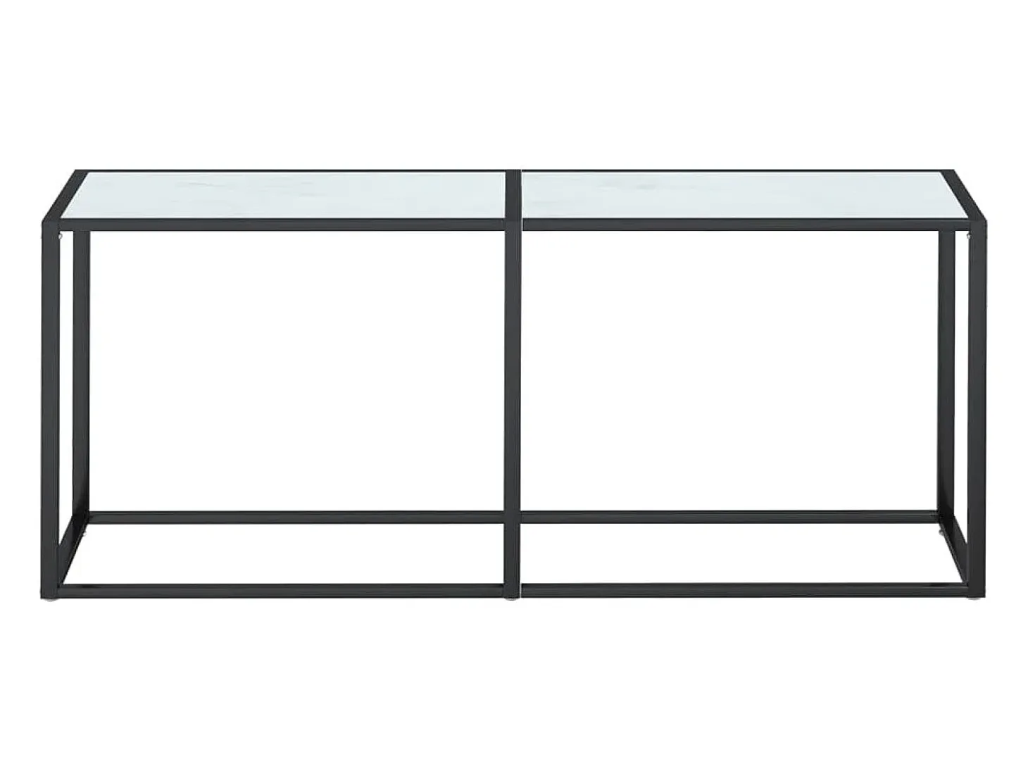 Consola de mármol blanco 180x35x75,5 cm Cristal templado