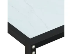 Consola de mármol blanco 180x35x75,5 cm Cristal templado