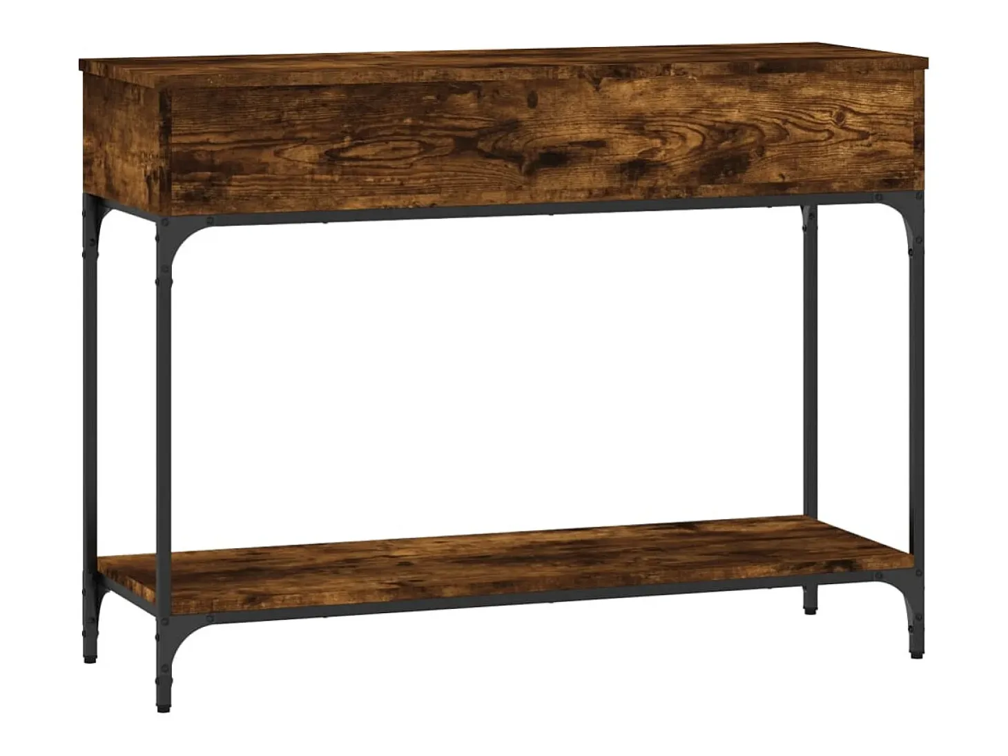 Consola de roble ahumado 100x34,5x75 cm madera de ingeniería