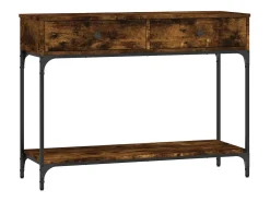 Consola de roble ahumado 100x34,5x75 cm madera de ingeniería