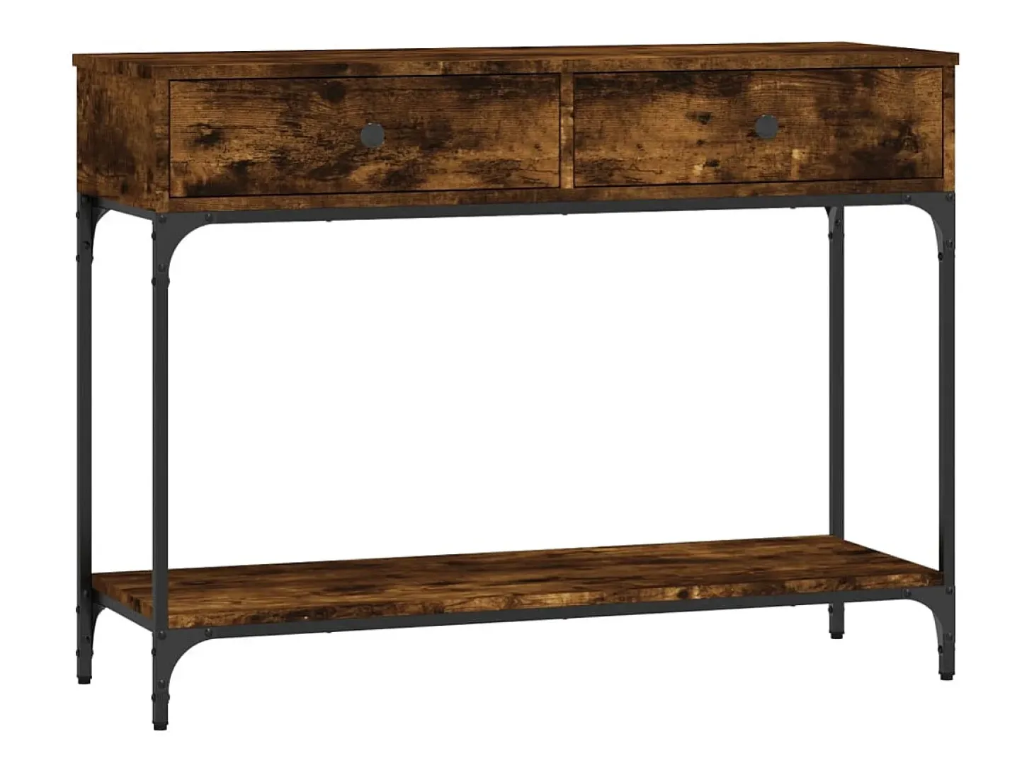 Consola de roble ahumado 100x34,5x75 cm madera de ingeniería